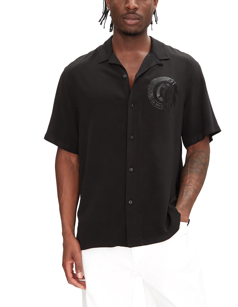 JUST CAVALLI LOGO SHIRT MEN JUST CAVALLI ΜΑΥΡΟ (OALY04-PM208-CNY10-899)