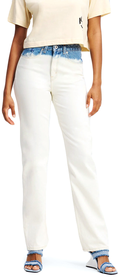 KARL LAGERFELD HIGH WAIST STRAIGHT FIT JEANS WOMEN KARL LAGERFELD ΛΕΥΚΟ- ΜΠΛΕ (A2W10035-1OZ)