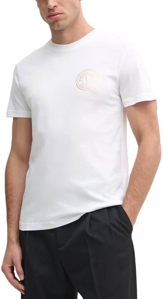 VERSACE JEANS COUTURE 78UP600 S SMALL LOGO T-SHIRT MEN VERSACE JEANS COUTURE ΛΕΥΚΟ (78GAHT00-CJ00T-G03)