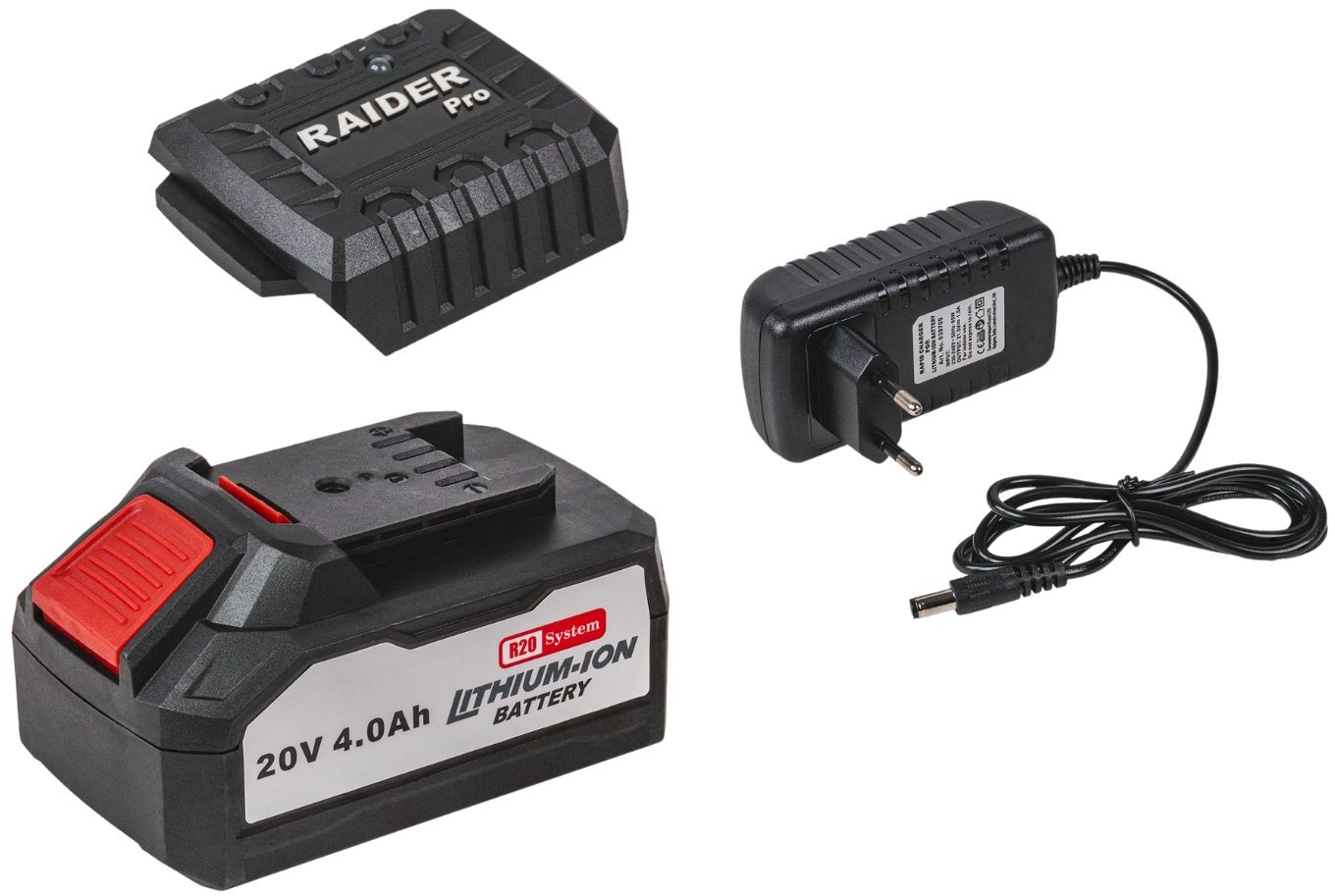 Φορτιστής & μπαταρία Li-ion 20V 4Ah RDP-R20 032134 - RAIDER
