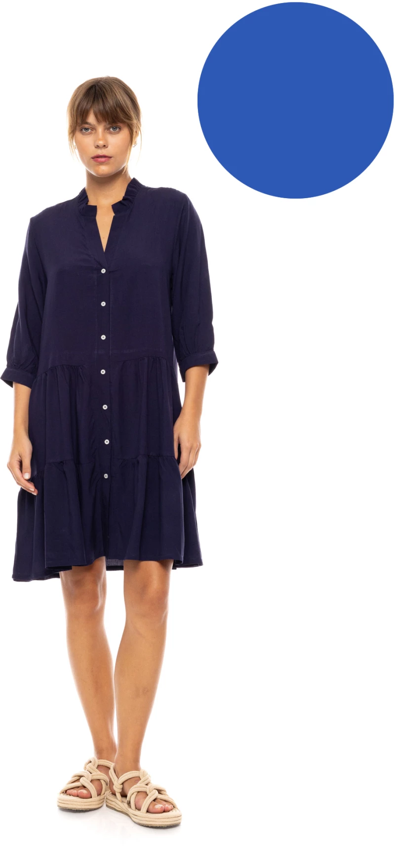 Γυναικείο Beachdress Pink Label -  Φόρεμα Σεμιζιέ - Ultra Violet - Regular Fit - Viscose
