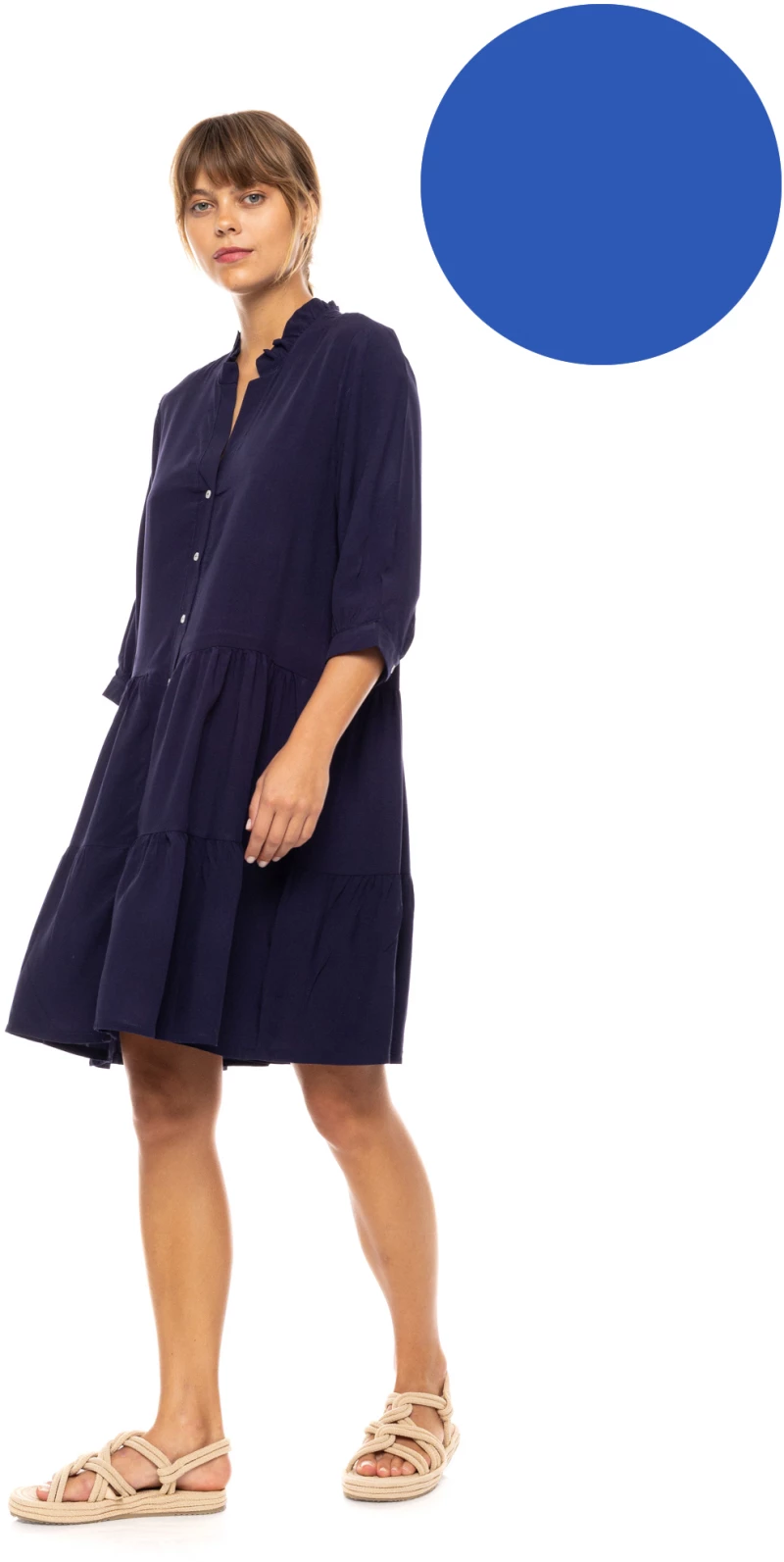 Γυναικείο Beachdress Pink Label -  Φόρεμα Σεμιζιέ - Ultra Violet - Regular Fit - Viscose