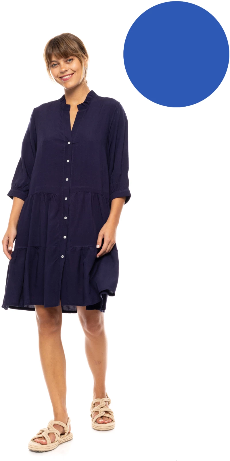 Γυναικείο Beachdress Pink Label -  Φόρεμα Σεμιζιέ - Ultra Violet - Regular Fit - Viscose