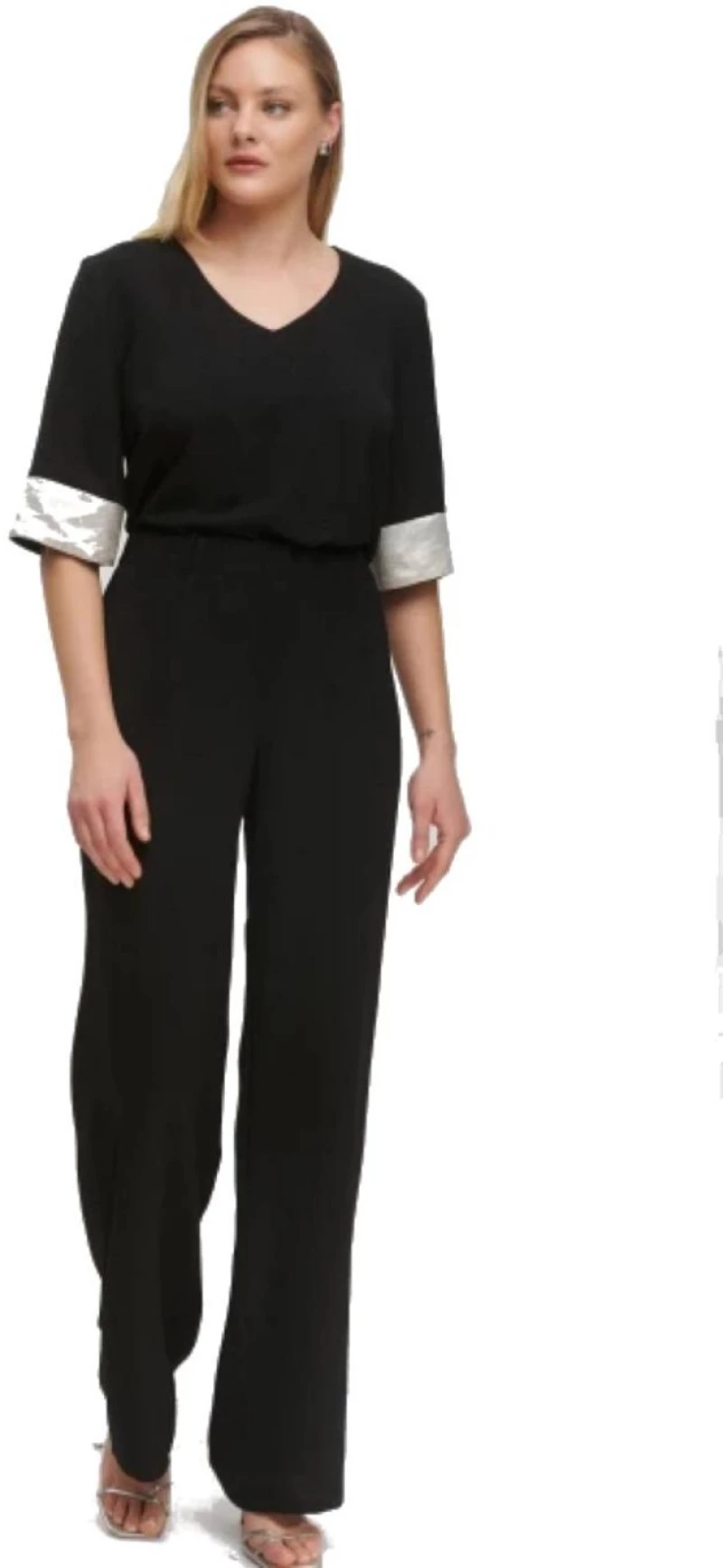 FIBES Γυναικεία μαύρο navy παντελόνα 04-8020K-BLACK