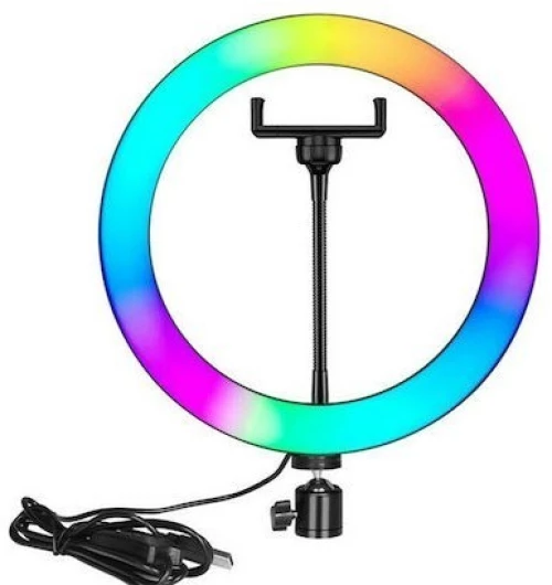 RGB Ring Light LED Ring Light 33cm RGB 25W 33cm με Βάση για Κινητό