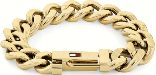 Ανδρικό Βραχιόλι Χειροπέδα TOMMY HILFIGER από ανοξείδωτο ατσάλι  σε χρυσό χρώμα 2790638