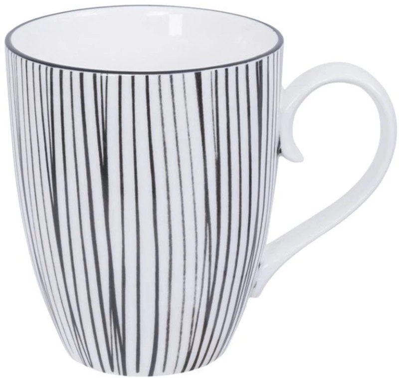 Πορσελάνινη Κούπα Nippon White Mug with Black Lines 8.5cm x 10.2cm