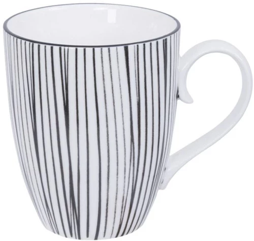 Πορσελάνινη Κούπα Nippon White Mug with Black Lines 8.5cm x 10.2cm