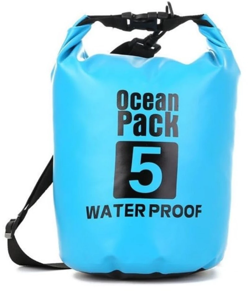 Αδιάβροχο στεγανό σακίδιο θαλάσσης 5L CF-5L Γαλάζιο/Πορτοκαλί