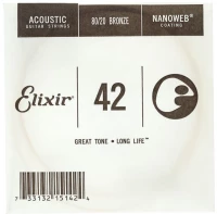 Χορδή Ακουστικής/Ηλεκτρικής Κιθάρας Elixir 042 Nanoweb 80/20 Bronze