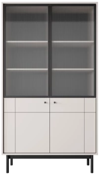 Βιτρίνα Japandi Λευκό Kazmir 103x184x39cm