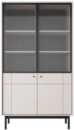 Βιτρίνα Japandi Λευκό Kazmir 103x184x39cm
