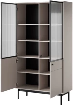 Βιτρίνα Japandi Λευκό Kazmir 103x184x39cm
