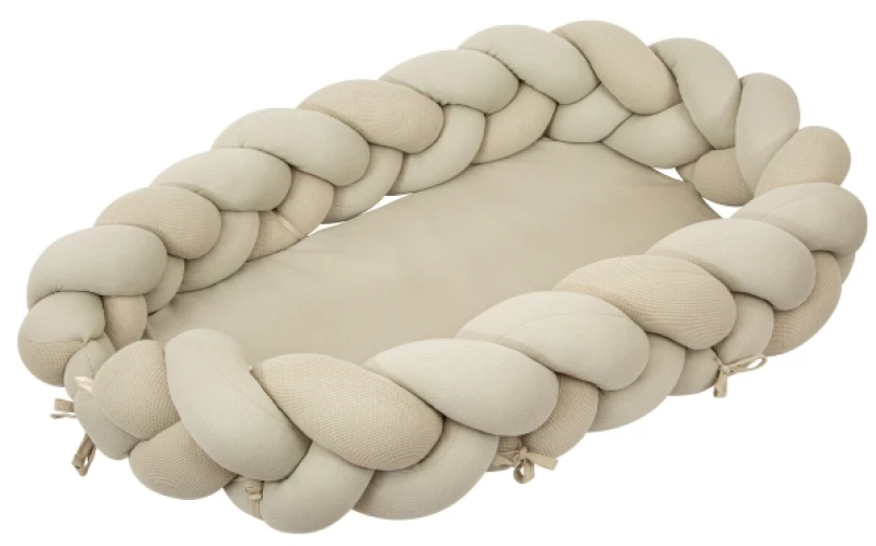 Bimbidreams Βρεφική Φωλιά Ύπνου Πλεξούδα με Memory Foam "Olive" 85x62 εκ. 733TEX06