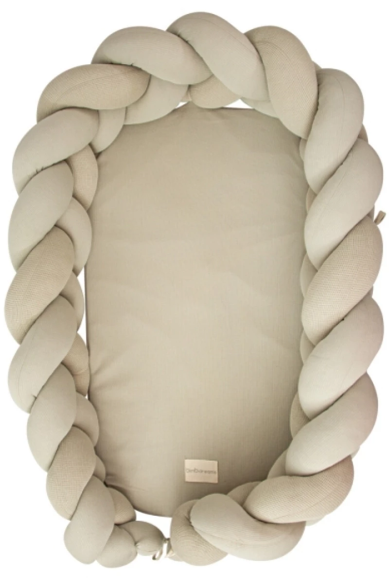 Bimbidreams Βρεφική Φωλιά Ύπνου Πλεξούδα με Memory Foam "Olive" 85x62 εκ. 733TEX06