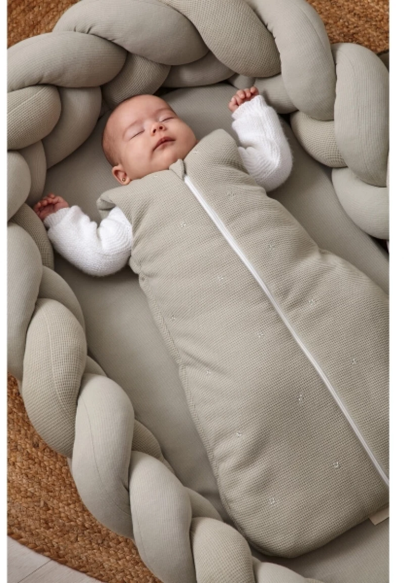 Bimbidreams Βρεφική Φωλιά Ύπνου Πλεξούδα με Memory Foam "Olive" 85x62 εκ. 733TEX06