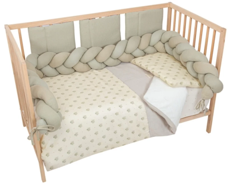 Bimbidreams Βρεφική Φωλιά Ύπνου Πλεξούδα με Memory Foam "Olive" 85x62 εκ. 733TEX06
