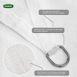 Grasher Ε220 Πανί σκίασης τρίγωνο με κρίκους 180gr/m²  3,6x3,6x3,6m Λευκό / 103789