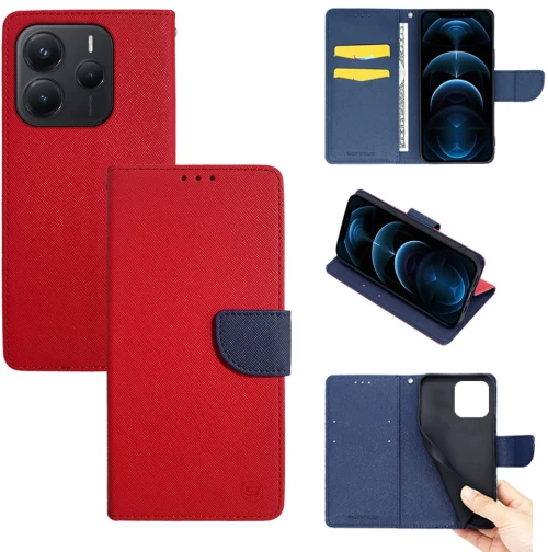Θήκη Πορτοφόλι Sonique Trend Wallet Xiaomi Redmi Note 14 5G Κόκκινο / Σκούρο Μπλε
