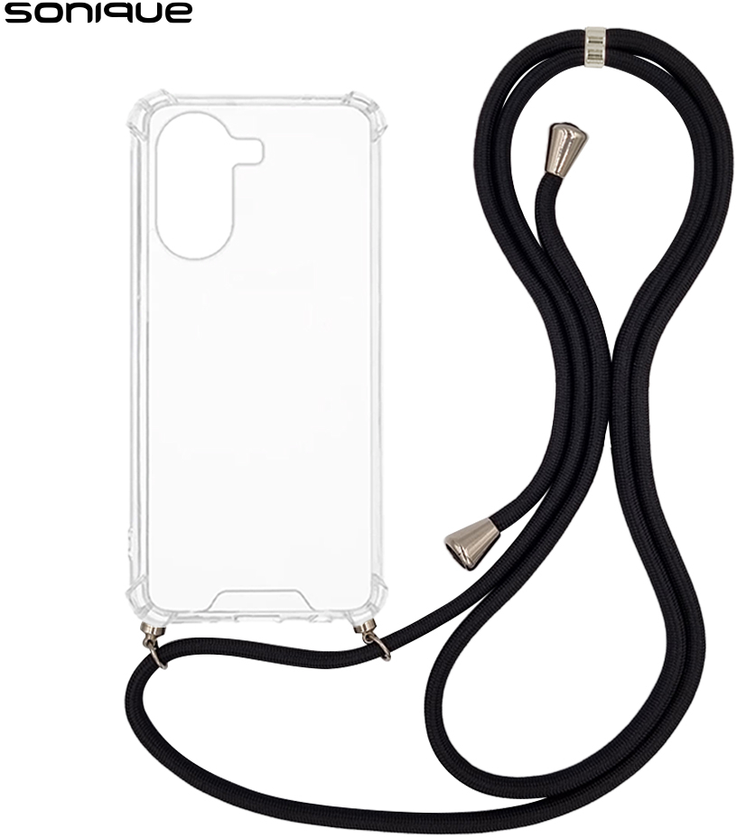 Θήκη Σιλικόνης με Κορδόνι Sonique Armor Clear Xiaomi Poco X7 Pro 5G Μαύρο