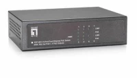 LevelOne 8-Port Fast Ethernet PoE Switch, 4 Ports RJ45, 4 Ports RJ45 PoE Plus, 61.6W Black (FEP-0812)