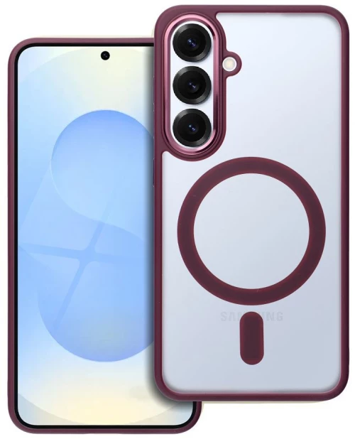 MATTE MAG COVER case compatible with MagSafe for SAMSUNG S25 plum red