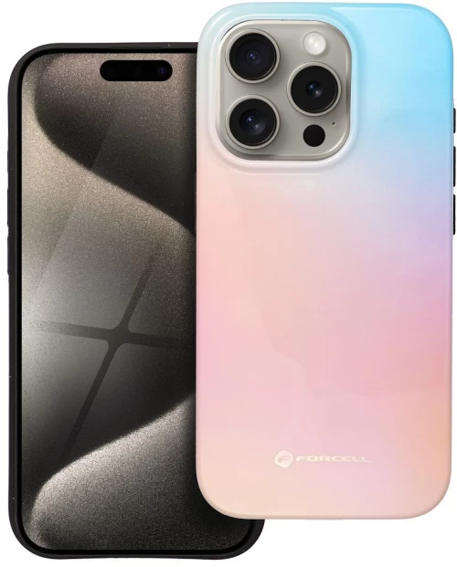 FORCELL F-PROTECT Mirage, Military Drop-Tested case compatible with MagSafe for IPHONE 15 PRO pinky blue