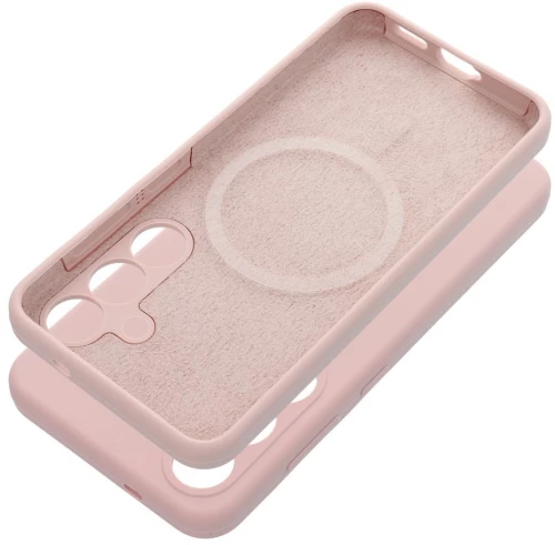 Case SILICONE 2mm for SAMSUNG S25 Ultra compatible with MagSafe sand pink