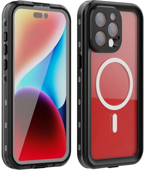 Waterproof case SHELLBOX DOT compatible with MagSafe for IPHONE 15 Pro Max black