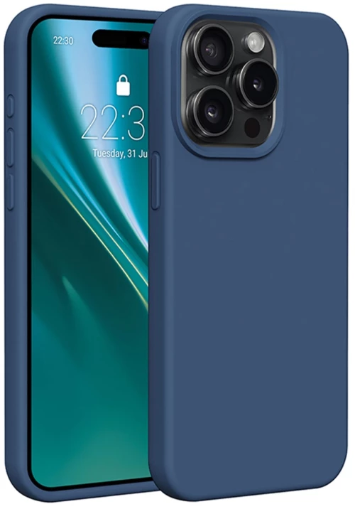Etteri Silicone case for iPhone 15 Pro Max 6,7" dark blue
