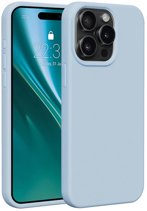 Etteri Silicone case for iPhone 15 Pro 6,1" light blue
