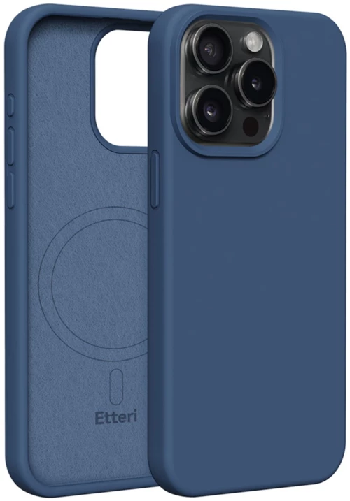 Etteri Silicone Mag case for iPhone 15 Pro 6,1" dark blue