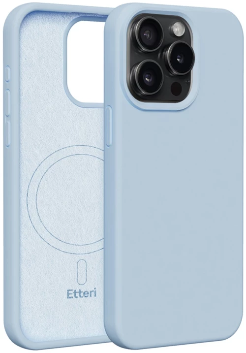 Etteri Silicone Mag case for iPhone 12 / 12 Pro 6,1" light blue
