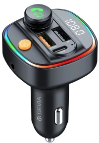 Devia transmitter FM Smart Bluetooth MP3 car charger PD 30W 1x USB-C 2x USB 3A black