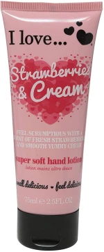 I Love, Originals, Hydrating, Hand Lotion, Strawberries & Cream, 75 ml