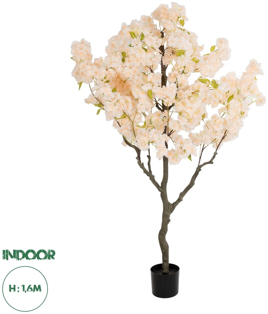 20679 GloboStar®  Artificial Garden SALMON CHERRY BLOSSOM TREE 20678 Τεχνητό Διακοσμητικό Δέντρο Απαλό Ροζ Άνθος Κερασιάς Υ160cm