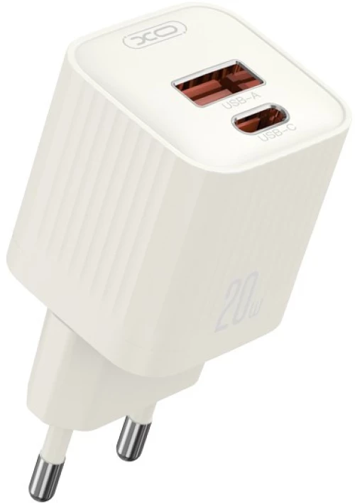 XO L147 (EU) Φορτιστής PD 1USB-A+1USB-C Μπεζ