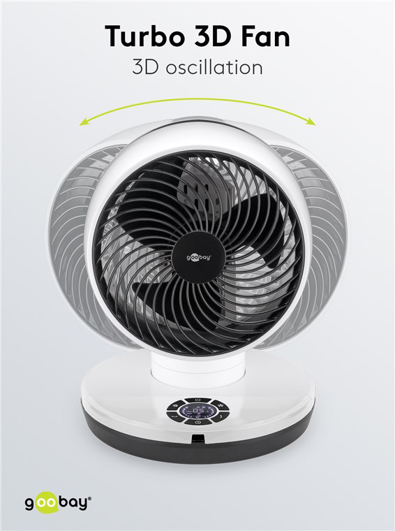 GOOBAY ανεμιστήρας δαπέδου 59515 με χειριστήριο, 23cm, 70W, λευκός