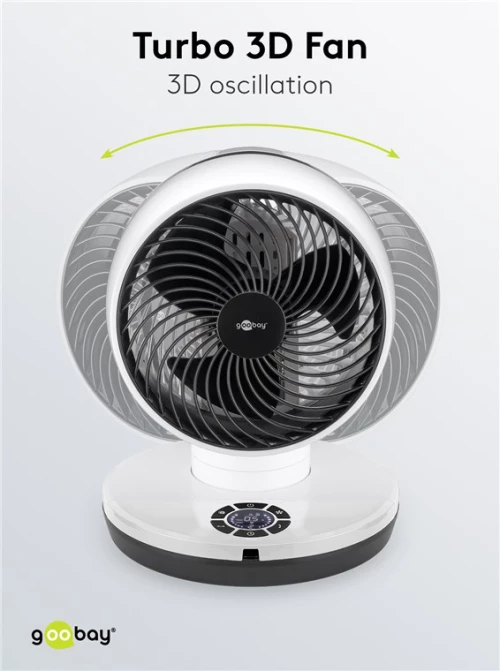 GOOBAY ανεμιστήρας δαπέδου 59515 με χειριστήριο, 23cm, 70W, λευκός