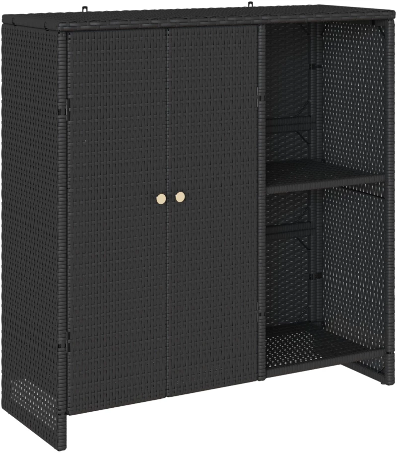 vidaXL Ντουλάπα αποθήκευσης Μαύρη 100x36x102 εκ. Ρατάν