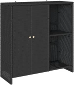 vidaXL Ντουλάπα αποθήκευσης Μαύρη 100x36x102 εκ. Ρατάν