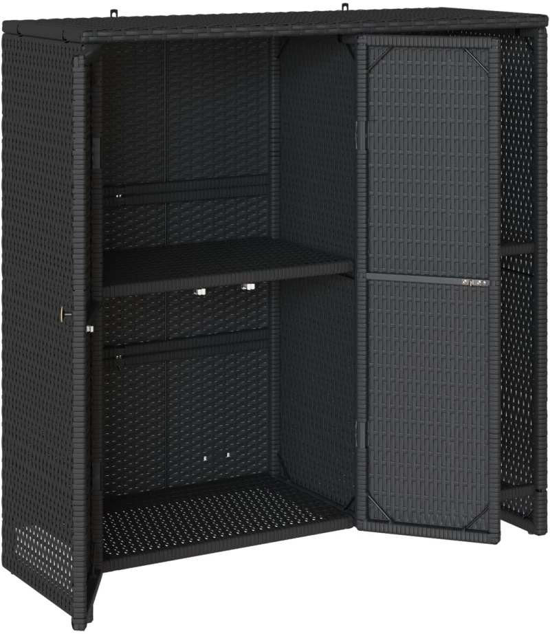 vidaXL Ντουλάπα αποθήκευσης Μαύρη 100x36x102 εκ. Ρατάν
