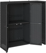 vidaXL Ντουλάπα αποθήκευσης Μαύρη 100x36x102 εκ. Ρατάν