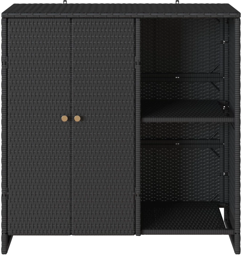 vidaXL Ντουλάπα αποθήκευσης Μαύρη 100x36x102 εκ. Ρατάν