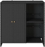 vidaXL Ντουλάπα αποθήκευσης Μαύρη 100x36x102 εκ. Ρατάν
