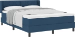 vidaXL κρεβάτι Box Spring με στρώμα σε μπλε χρώμα, 160 x 200 εκ., ύφασμα.