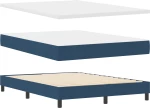 vidaXL κρεβάτι Box Spring με στρώμα σε μπλε χρώμα, 160 x 200 εκ., ύφασμα.