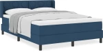 vidaXL κρεβάτι Box Spring με στρώμα σε μπλε χρώμα, 160 x 200 εκ., ύφασμα.