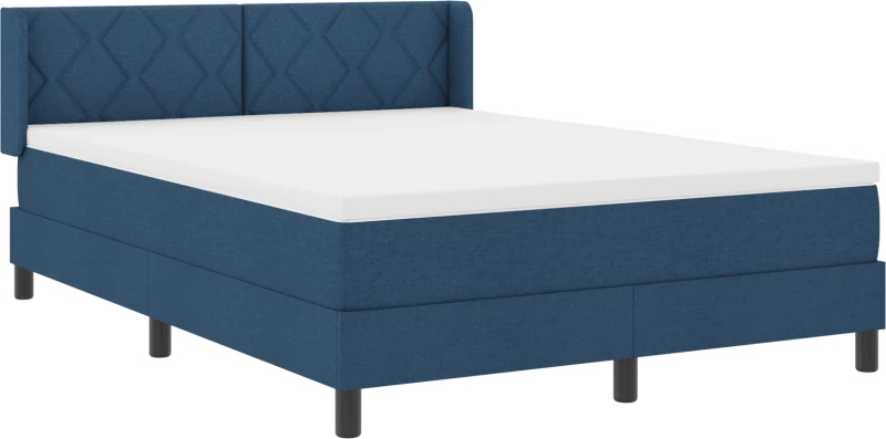 vidaXL κρεβάτι Box Spring με στρώμα σε μπλε χρώμα, 160 x 200 εκ., ύφασμα.