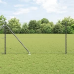 vidaXL Σετ Περίφραξης Σετ 2 Γκρι Ατσάλι, PVC 25 x 1.2 μ Ανθεκτικό